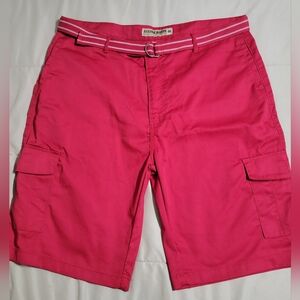 Men's Red Denim & Rivets Chino Pants with Webbed Belt - Size 46